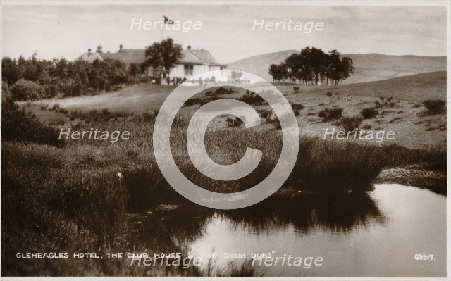 'Gleneagles Hotel, The Club House & The Deuk Dubs', c1930. Artist: Unknown.