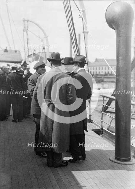Franklin K. Lane, David Franklin Houston, Albert Sidney Burleson - Target Practice, 1913.  Creator: Harris & Ewing.