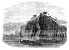 Views in China: the cliff and temple at Hukau, 1864. Creator: Unknown.