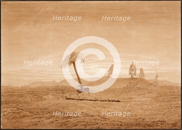 Landscape with Graves, ca 1836. Artist: Friedrich, Caspar David (1774-1840)