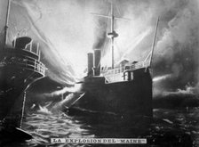Explosion on the SS Maine, 1898, (c1910). Artist: Unknown