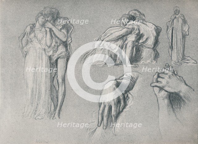 'Studies for Wedded', 1882, (1897). Artist: Frederic Leighton.
