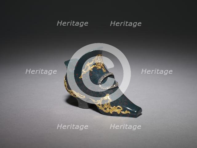 Miniature Shoe, before 1903. Creator: House of Fabergé (Russian, 1842-1918); Mikhail Evlampievich Perkhin (Russian, 1860-1903), attributed to.