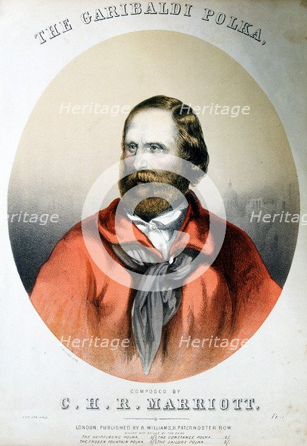 Giuseppe Garibaldi, Italian patriot, c1864 Artist: Unknown