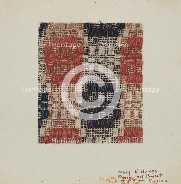 Coverlet, c. 1938. Creator: Mary E Humes.