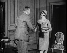 Charles B Cochran, English Theatrical Manager, Interviewing Female Performers, 1920s. Creator: British Pathe Ltd.