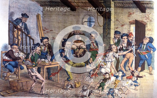 Satirical drawing of the governors in Spain. (Zambea de gitanos), published in 'La Carcajada' No.…