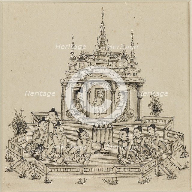 Scene from the Vessantara Jataka, c1880. Artist: Unknown.