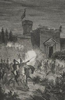 First Carlist War (1833-1840): Taking of Morella, 1879.  Creator: Jose Gomez.