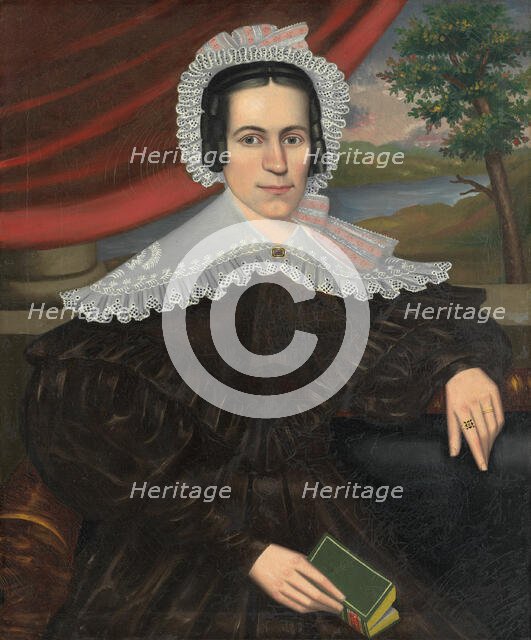 Woman with a Green Book (Louisa Gallond Cook), 1838. Creator: Erastus Salisbury Field.
