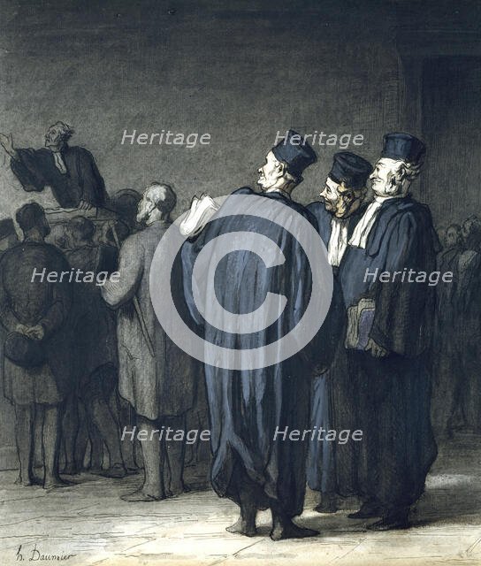 The Lawyers, 1870-1875. Creator: Honore Daumier.