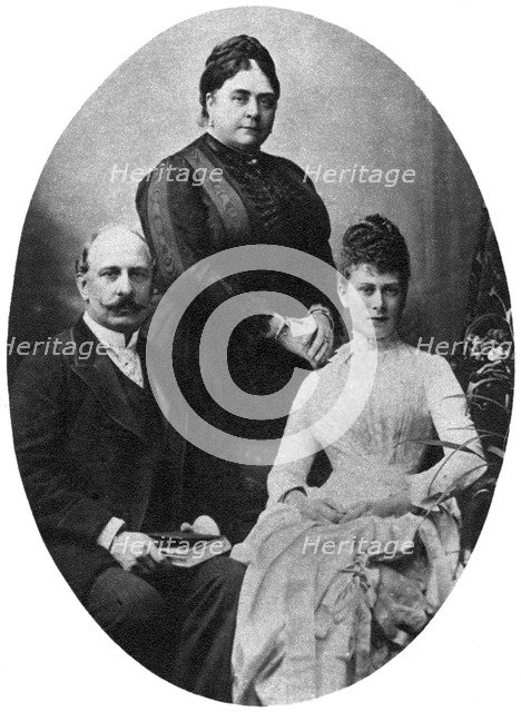 Queen Mary and her parents, the Duke and Duchess of Teck, c1890-1900, (1935). Artist: Unknown
