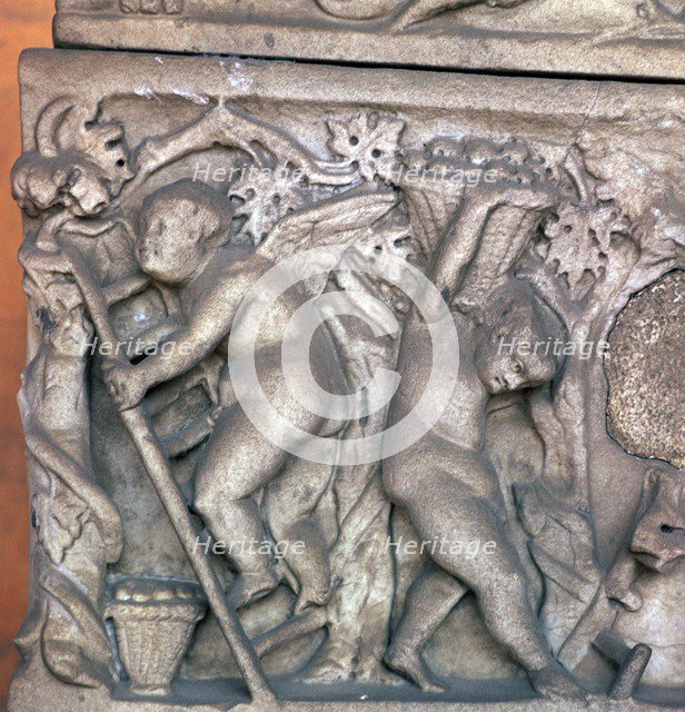 Detail of a Roman sarcophagus, 2nd century. Artist: Unknown