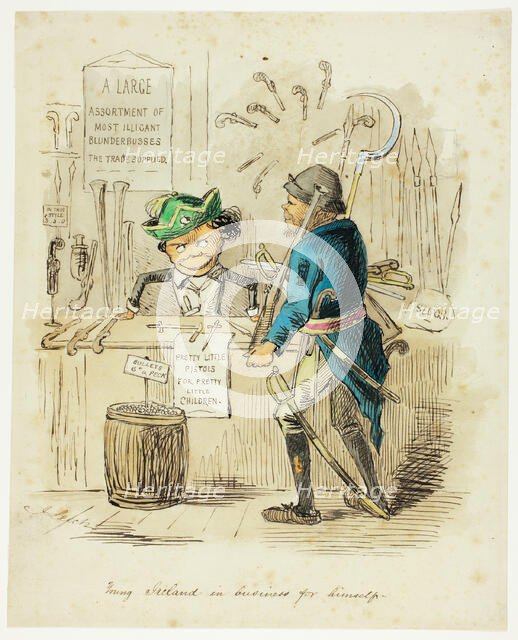 Young Ireland in Business for Himself, 1850/59. Creator: John Leech.