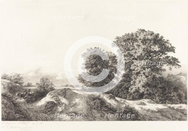 Oaks in the Vaux de Cernay, 1840. Creator: Eugene Blery.