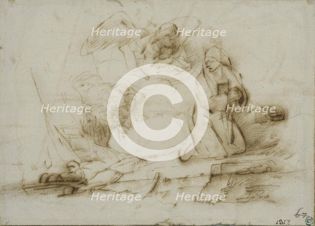 The angel appears to Hagar, c1645. Creator: Rembrandt Harmensz van Rijn.