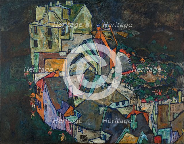 Crescent of Houses III. Artist: Schiele, Egon (1890–1918)