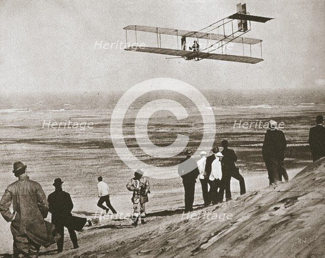 The Wright Brothers testing an early plane at Kitty Hawk, North Carolina, USA, c1903. Artist: Unknown