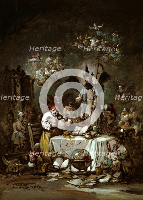 Allegorical caprice. The Avarice, 1852. Artist: Lucas Velázquez, Eugenio (1817-1870)