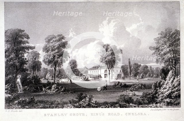 View of Stanley Grove, King's Road, Chelsea, London, c1825.  Artist: Louis Haghe