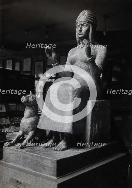 A sculpture of Gula, Mesopotamian deity of healing: side view, c1910s. Creator: Unknown.