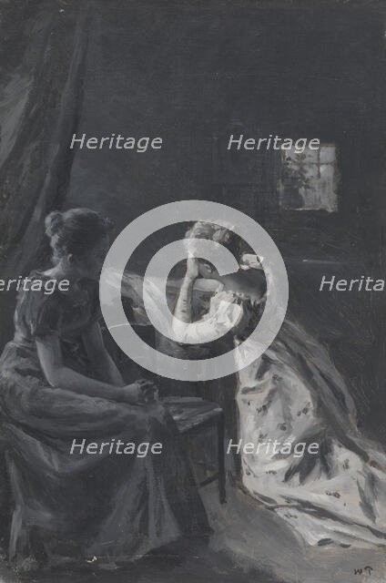 Illustration for Henrik Wergeland, The English pilot Mother and daughter at the..., probably 1894. Creator: Wilhelm Peters.