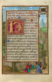 Border with Abraham and Isaac; Prayer Book of Cardinal Albrecht of Brandenburg, about 1525-1530. Creator: Simon Bening.