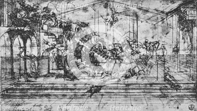 'Study of the Perspective of the Background of the Adoration of the Magi', 1481 (1945). Artist: Leonardo da Vinci.