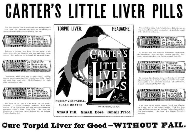 Advertisement for Carter's Little Liver Pills, 1895. Creator: Unknown.