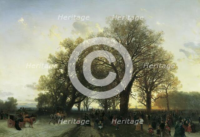 On the way home from the world exhibition in the Vienna Prater in 1873, 1875. Creator: August Schaeffer.