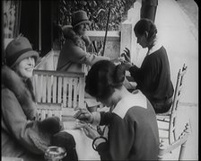 Female Civilians Having Their Nails Manicured, 1926. Creator: British Pathe Ltd.