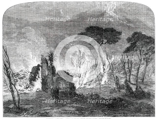 Eruption of Vesuvius - Sketched on the Verge of the Grand Stream of Lava, 1850. Creator: Unknown.