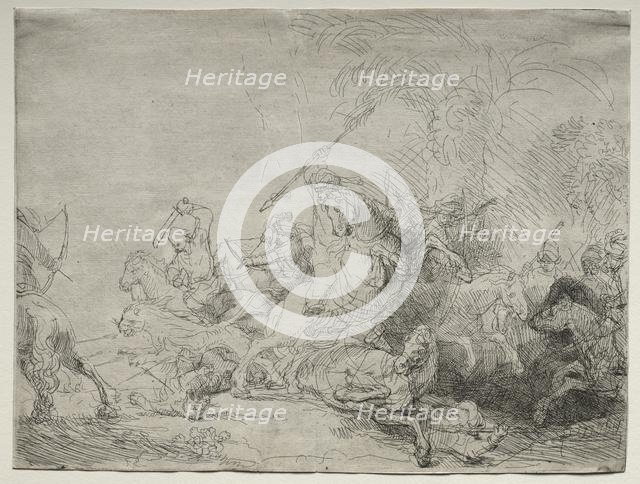 The Large Lion Hunt, 1641. Creator: Rembrandt van Rijn (Dutch, 1606-1669).