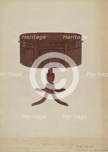 Duncan Phyfe Sewing Cabinet, c. 1939. Creator: Mattie P. Goodman.