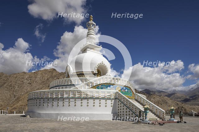 Shanti Stupa, Leh, Ladakh, India, 2023. Creator: Peter Thompson.