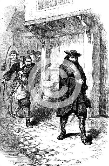 Attack on the captain of the 'Rose', c17th century (c1880). Artist: Unknown