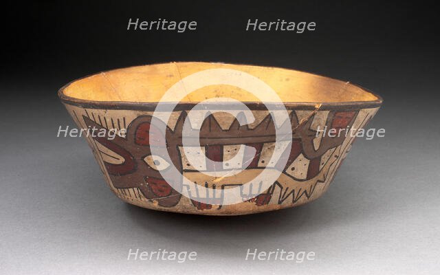 Flaring Bowl Depicting Abstract Killer Whales, 180 B.C./A.D. 500. Creator: Unknown.