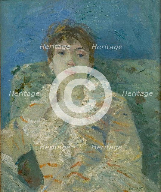 Girl on a Divan, ca 1885. Artist: Morisot, Berthe (1841-1895)