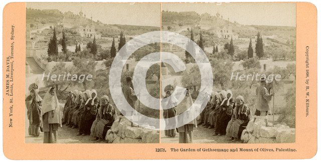 The garden of Gethsemane and the Mount of Olives, Palestine, 1898.Artist: BW Kilburn