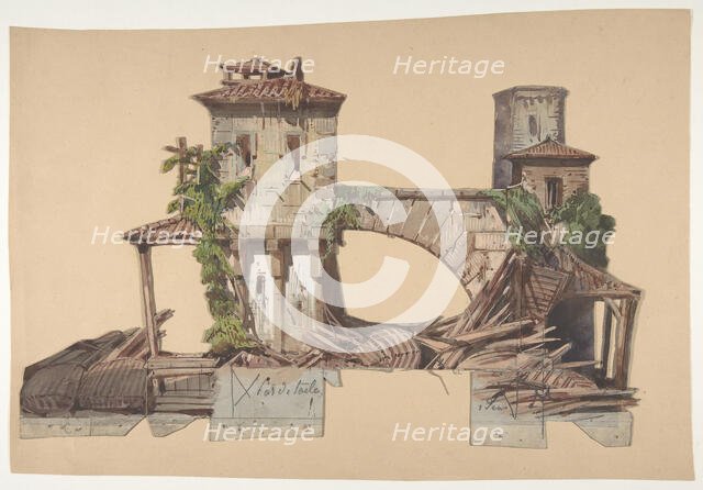 Design for a Stage Set at the Opéra, Paris, 1830-90. Creator: Eugene Ciceri.