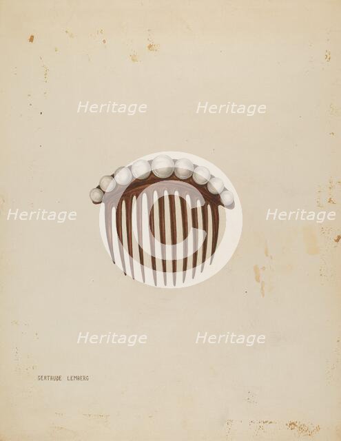 Comb, c. 1939. Creator: Gertrude Lemberg.