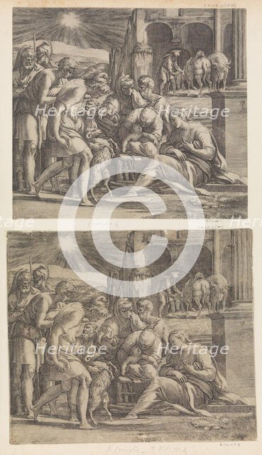 The Adoration of the Shepherds. Creator: Giovanni Jacopo Caraglio.