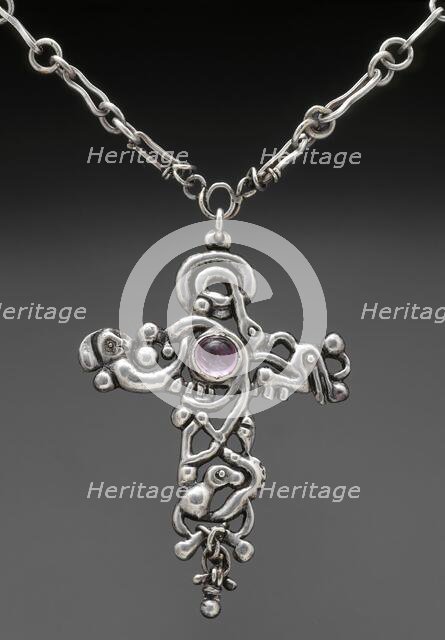 Cross pendant with chain, about 1907-1911. Creator: Janet Payne Bowles.