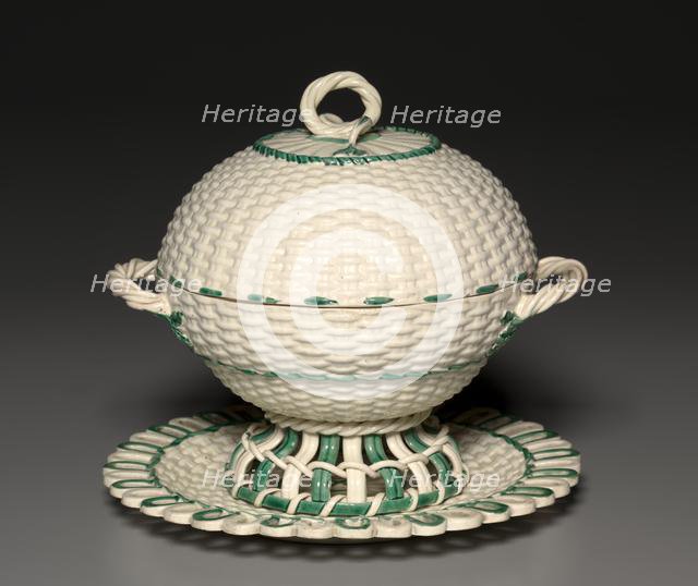 Wicker-Work Covered Basket , c. 1780-1840. Creator: Wedgwood Factory (British).