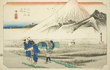 Hara: Mount Fuji in the Morning (Hara, asa no Fuji), from the series "Fifty-three..., c. 1833/34. Creator: Ando Hiroshige.