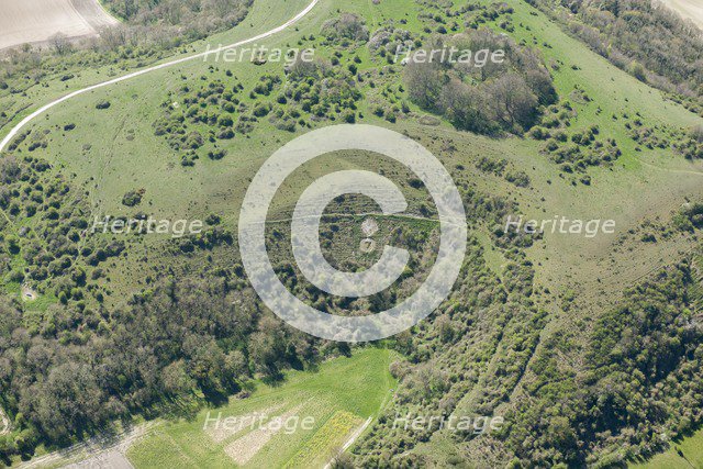 Chalk military badge of the 7th (City of London) Battalion, near Sutton Down, Wiltshire, 2015. Creator: Historic England Staff Photographer.