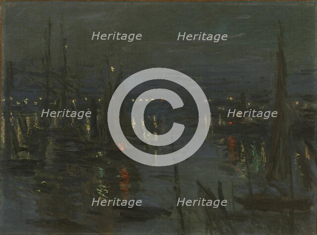 Le Port du Havre, Effet de Nuit (The port of Le Havre at night), 1873. Creator: Monet, Claude (1840-1926).
