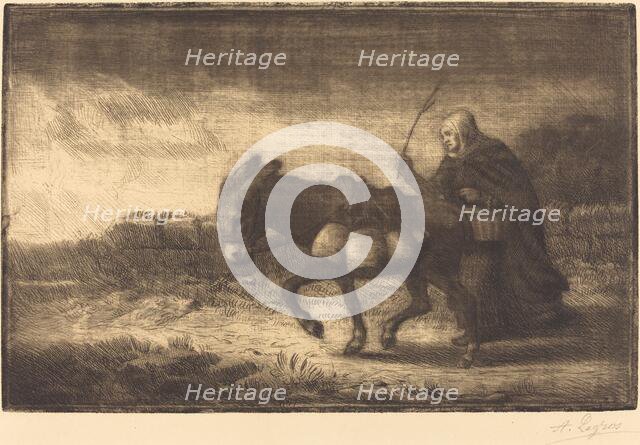 Milkmaid of Boulogne, 1st plate (Laitiere a Boulogne). Creator: Alphonse Legros.