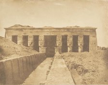 Façade du Temple d'Athor à Dendérah (Tentyris), 1849-50. Creator: Maxime du Camp.