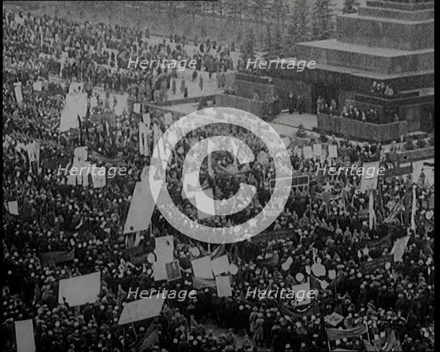 Massive Demonstration in Moscow's Red Square, 1920. Creator: British Pathe Ltd.